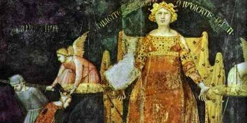 Ambrogio Lorenzetti. Allegory of Good Government. Detail.